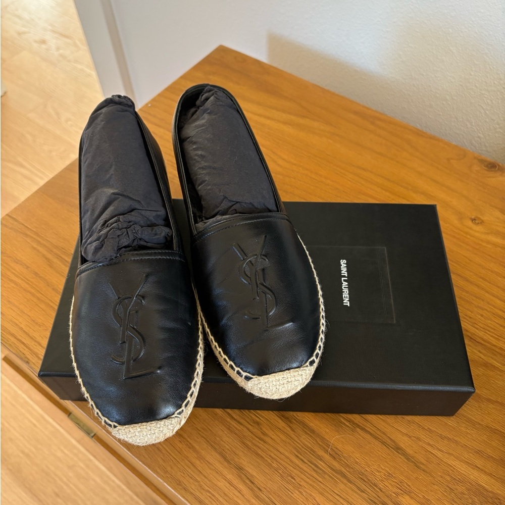 Saint Laurent Black Leather Loafers